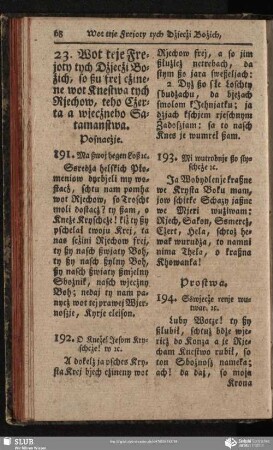 23. Wot teje Frejoty tych Dżjecżi Bożich, so ßu frej cżinene wot Knestwa tych Rjechow, teho Cżerta a wjecżneho Satamanstwa