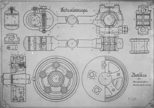 Schubstange, Konstruktionszeichnungen : Technikgeschichte | Maschinenbau | Maschinenelemente | Transmissionen, Getriebe
