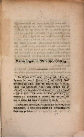 Die neuen Ständischen Gesetze Preußens vom dritten Februar 1847