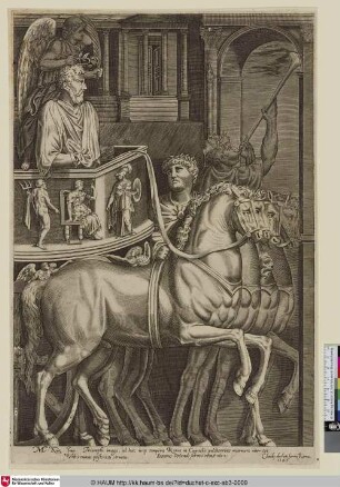 [L'empereur Marc-Aurèle entrant en triomphe dans le capitol; Marcus Aurelius Entering the Capitol in Triumph; Trionfo di Marco Aurelio; Marc Aurel als Triumphator auf dem Viergespann]