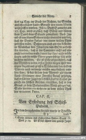 Cap. II. Von Erfindung des Schieß-Pulvers