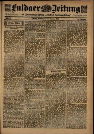 Dritte Ausgabe vom Samstag, den 14. Dezember 1901.