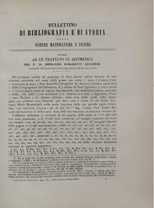 Intorno ad un trattato di aritmetica del P. D. Smeraldo Borghetti Lucchese.