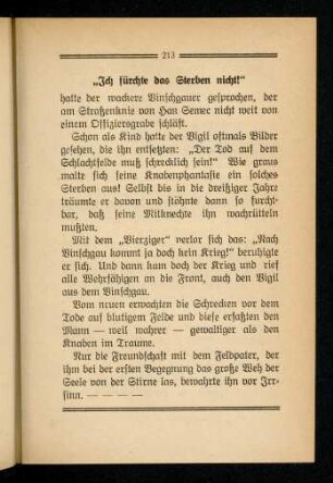 213-218, "Ich fürchte das Sterben nicht!"
