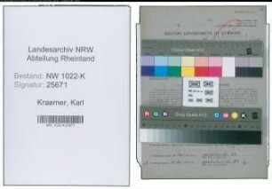 Entnazifizierung Karl Kraemer , geb. 27.04.1888 (Schachtmeister)