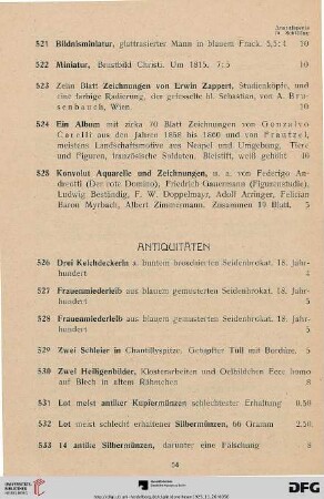 Antiquitäten (Nr. 526-621)