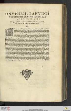 In quartum fastorum librum praefatio
