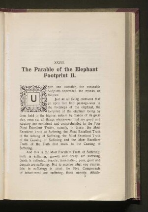XXVIII. The Parable of the Elephant Footprint II.