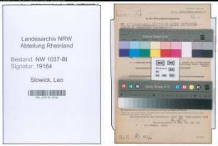 Entnazifizierung Leo Slowick , geb. 06.10.1893 (Angestellter)