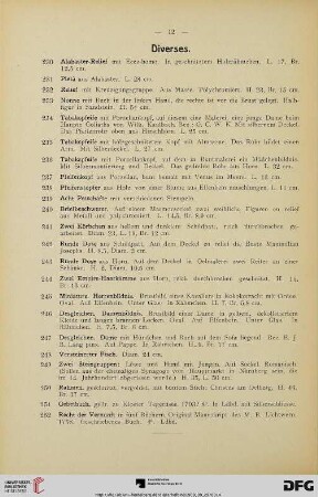 Diverses (Nr. 230-278)