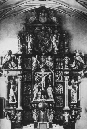 Aschaffenburg, Schlosskapelle, Hochaltar (vollendet 1614). Hans Juncker