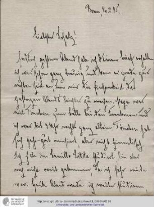 Brief vom 16.02.1905