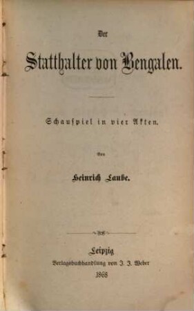 Heinrich Laube's Dramatische Werke : Bd. 1-13, 10
