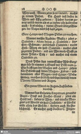 Ein gutes Mittel, in Augen-Zuständen dienlich