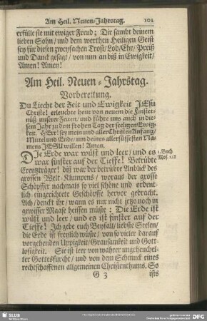 Am Heil. Neuen-Jahrstag