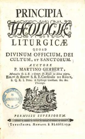 Principia Theologiae Liturgicae Quoad Divinum Officium, Dei Cultum, Et Sanctorum