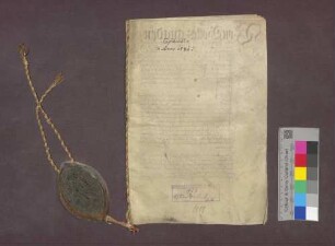 Wahlkapitulation des Basler Bischofs Jakob Christoph Blarer von Wartensee.