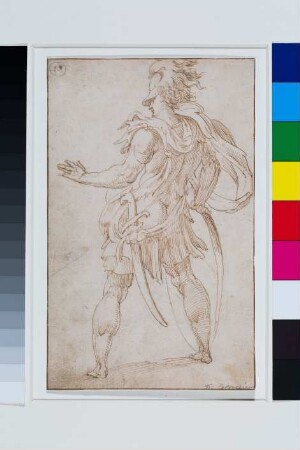 Figur eines Soldaten in Rückenansicht