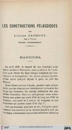 Sér. 4: Les constructions pélasgiques