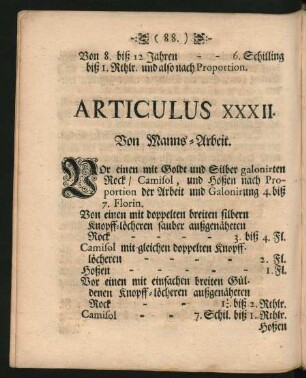 Articulus XXXII. Von Manns-Arbeit.