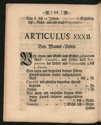 Articulus XXXII. Von Manns-Arbeit.