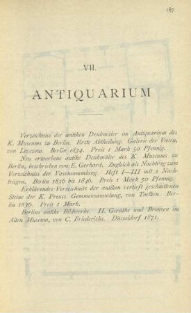 VII. Antiquarium