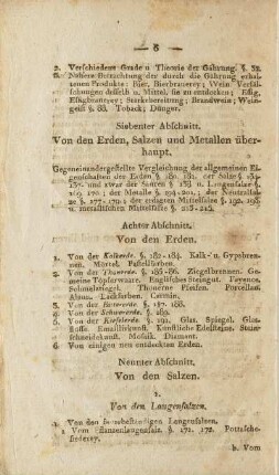 Siebenter Abschnitt. Von den Erden, Salzen und Metallen überhaupt