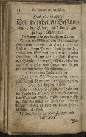 16. Von mancherley Beschwerung der Leber ...