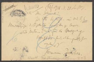 Brief an Ludwig Strecker  und B. Schott's Söhne : 28.11.1907