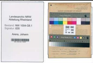 Entnazifizierung Johann Arens , geb. 20.07.1899 (Abtl.Leiter)