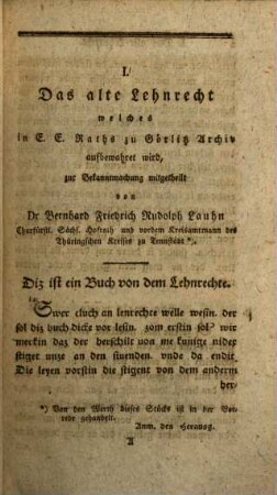 Miscellaneen zum Lehnrechte, 1. 1787