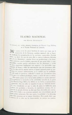 Teatro nacional : La posada del León, misterio dramático, de Horacio Rega Molina, en el Teatro Nacional de Comedia
