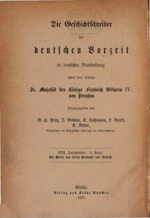 Die Werke des Abtes Hermann von Altaich