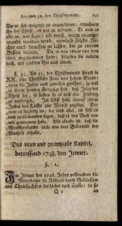 Das neun und zwantzigste Kapitel, betreffend 1748. den Jenner