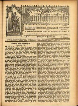 Erste Ausgabe vom Sonntag, den 29. Dezember 1901.