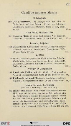 Gemälde neuerer Meister (Nr. 180-251)