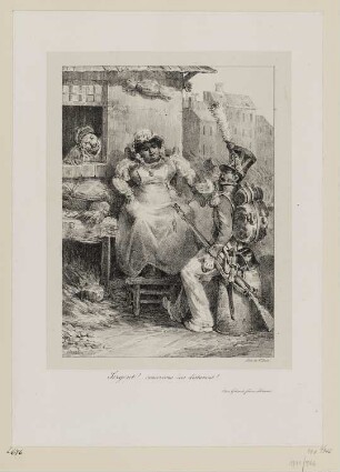 Sergent und Gemüsefrau, Blatt 15 der Folge "Lithographisches Album"