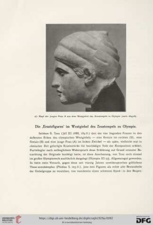 Die Ersatzfiguren im Westgiebel des Zeustempel zu Olympia
