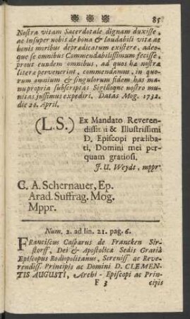 Num 2. ad lin. 21. pag. 6.