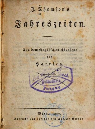J. Thomson's Jahreszeiten