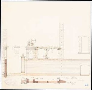Villa Dr. Vattke, Berlin-Lichterfelde: Mauerabschlußmaße, Ansicht, Grundriss