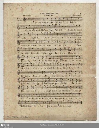 Der XXIV Psalm nach Herders Uebersetzung : 72tes Werk