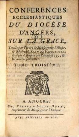 Conférences Ecclésiastiques Du Diocese D'Angers, [11,]3. Sur La Grace