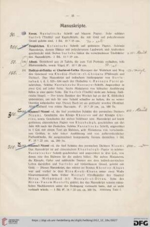 Manuskripte und Miniaturen (Nr. 188-230)