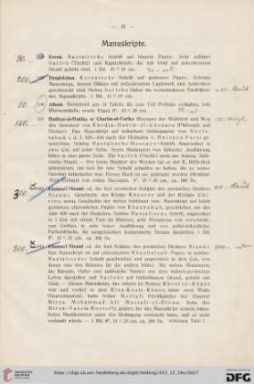Manuskripte und Miniaturen (Nr. 188-230)