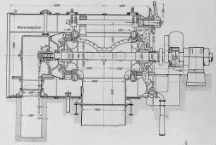 Francis-Zwillingsturbine nach J. M. Voith, Längsschnitt : Technikgeschichte | Industrie und Technik | Wassenkraftanlagen