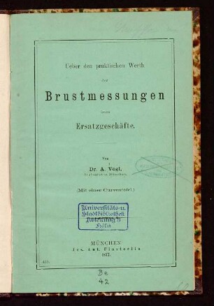 Ueber den praktischen Werth der Brustmessungen beim Ersatzgeschäfte