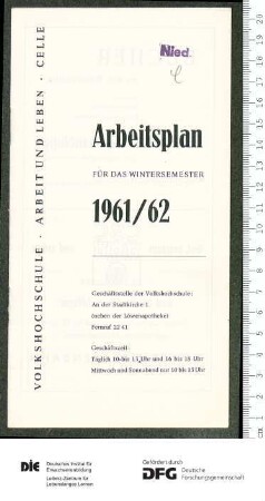 Programm 2. Semester 1961/1962