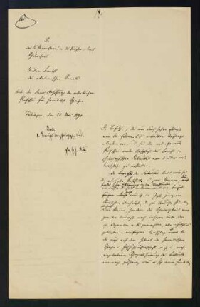 Der akademische Senat an das Ministerium (...) betr. der Wiederbesetzung der ordentlichen Professur für semitische Sprachen (22.05.1890)