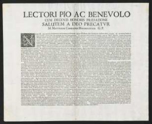 Lectori Pio Ac Benevolo Cum Decenti Honoris Praefatione Salutem...